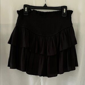 Eesome Black Ruffle Mini Skirt
